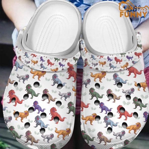 T Rex Colorful Dinosaur Crocs