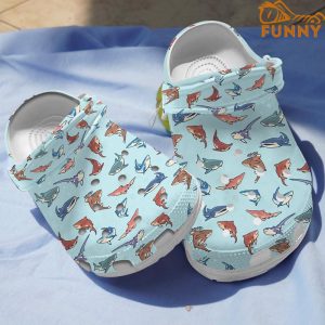 White Shark Pattern Crocs