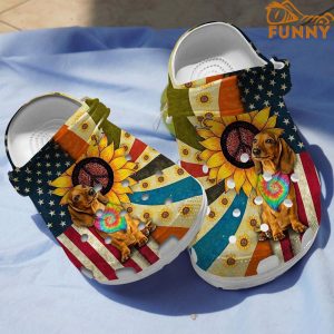 America Dachshund Hippie Crocs