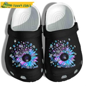 Autism Puzzle Colorful Floral Crocs