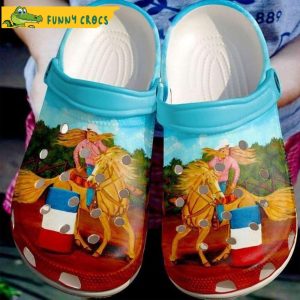 Barrel Racing Girl Horse Crocs