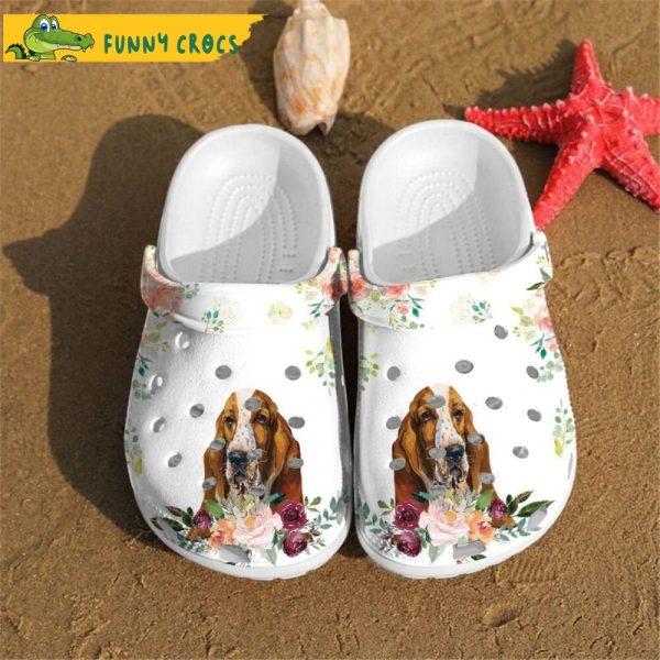 Basset Hound Floral Crocs