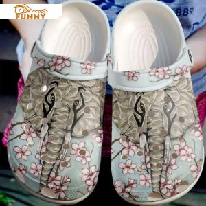 Beautiful Elephant Flower Crocs