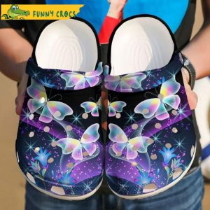 Beautiful Magic Purple Butterfly Crocs