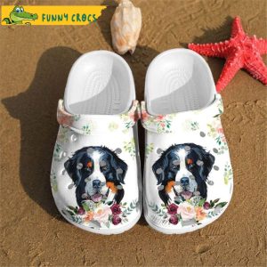 Bernese Mountain Dog Blossom Floral Crocs