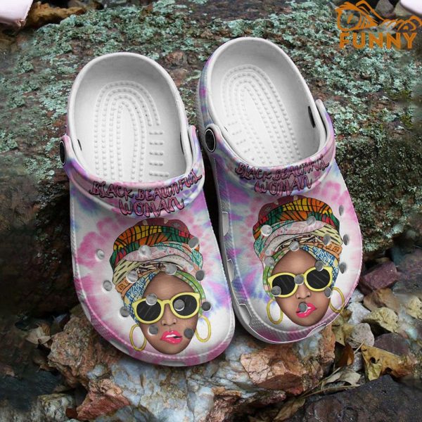 Black Beautiful Woman Hippie Crocs