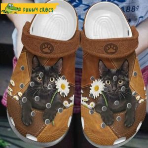 Black Cat Daisy Crocs