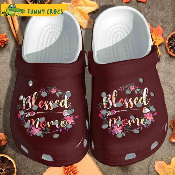 Blessed Mom Floral Crocs