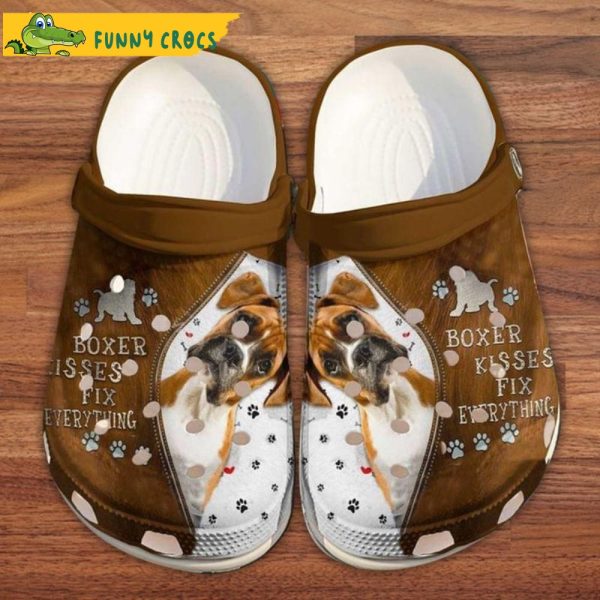 Boxer Kisses Fix Everything Cute Dog Crocs