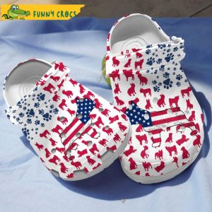 Bulldog American Flag Dogs Crocs