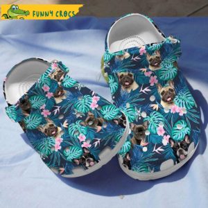 Bulldog Tropical Leaf Pattern Dog Crocs