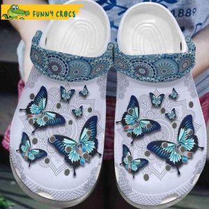 Butterfly Azure Mandala Pattern Crocs