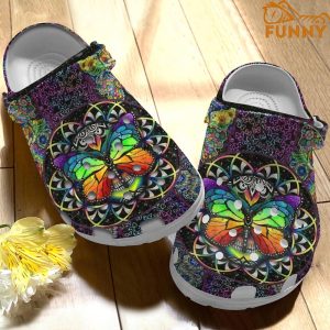 Butterfly Floral Hippie Crocs