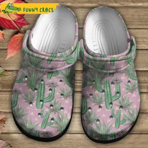 Cactus On Pink Background Floral Crocs