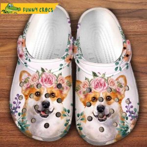 Corgi Dog With Flower Art 3D Birthday Crocs