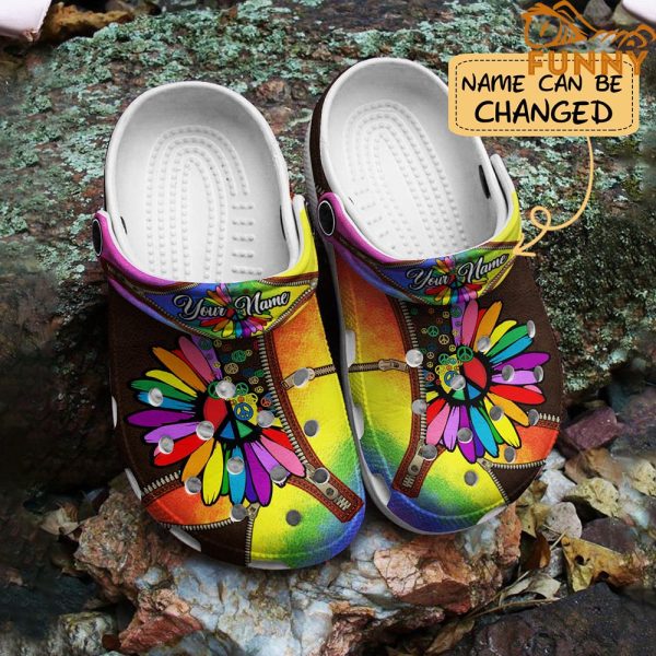 Custom LGBT Hippie Crocs
