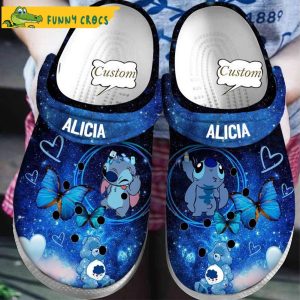 Custom Night Sky Blue Butterfly Stitch Crocs