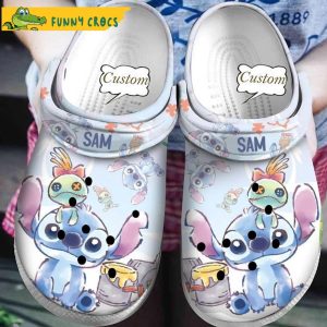 Custom Straw Doll Cute Stitch Crocs