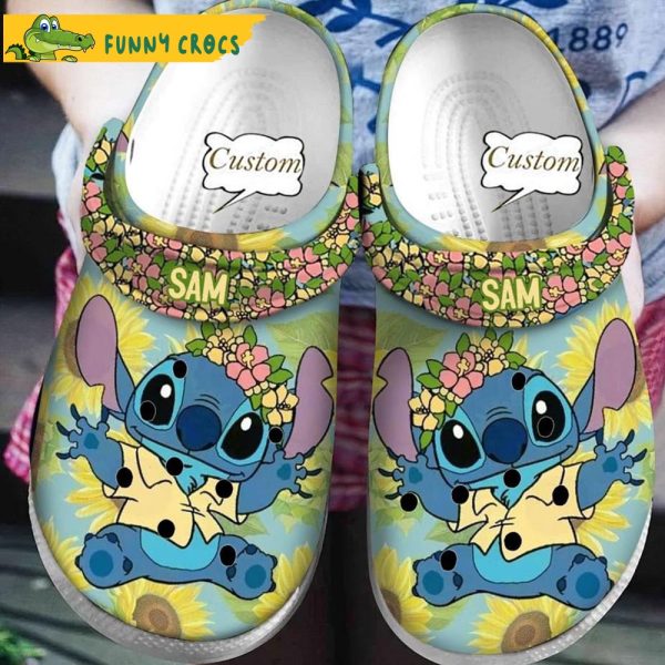 Custom Sunflowers Stitch Crocs Clog Shoes