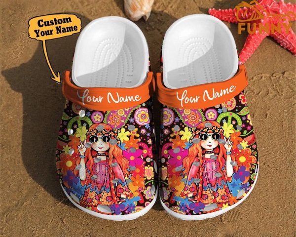 Customized Beautiful Hippie Girl Crocs