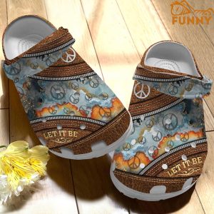 Customized Let it be Hippie Crocs 3