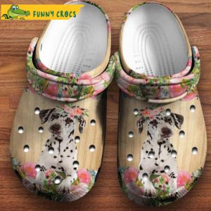 Cute Dalmatian Flower Wreathdalmatian Clog Dalmatian Dog Lover Crocs Clog Shoes