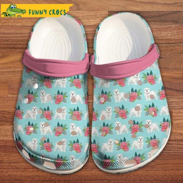 Cute Dog Westie Floral Crocs