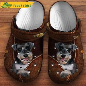 Cute Schnauzer Leather Dog Crocs