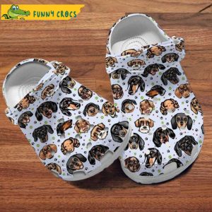 Dachshund Dogs Face Pattern Crocs