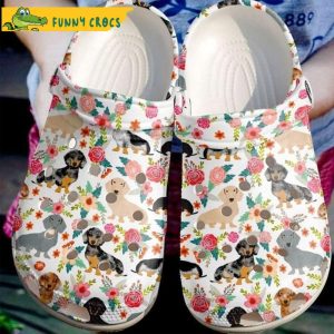 Dachshund Floral Pattern Dog Crocs