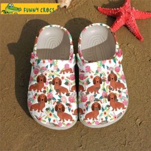 Dachshund Puppies Flowers Happy Women’s Day Dog Crocs