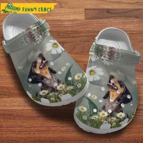 Dachshund With Daisy Flowers Dog Crocs