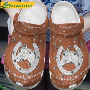 Diamond Horse Brown Leathers Funny Crocs