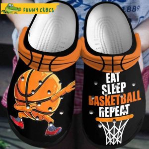 Eat Sleep Basketball Repeat Funny Crocs