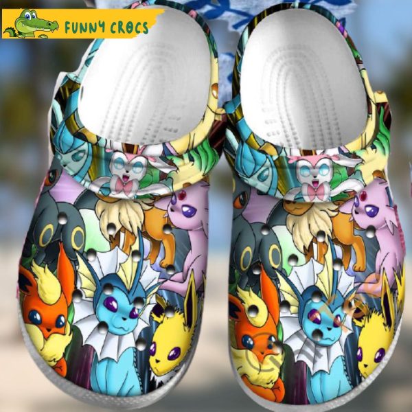 Eevee Collab Pokemon Sku30 Crocs Clog Shoes