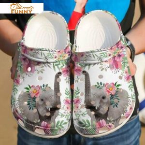 Elephant Floral Pattern Crocs