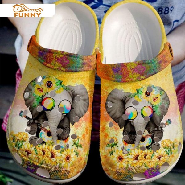 Elephant Hippie Sunflower Crocs