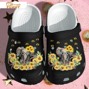 Elephant Sunflower Cute Crocs