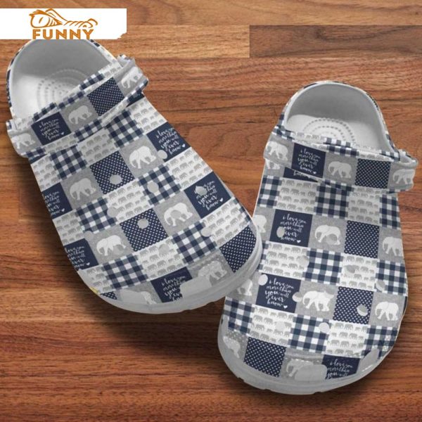 Elephants Checkered Pattern Crocs