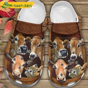 Farm Flowers Family Cow Crocs