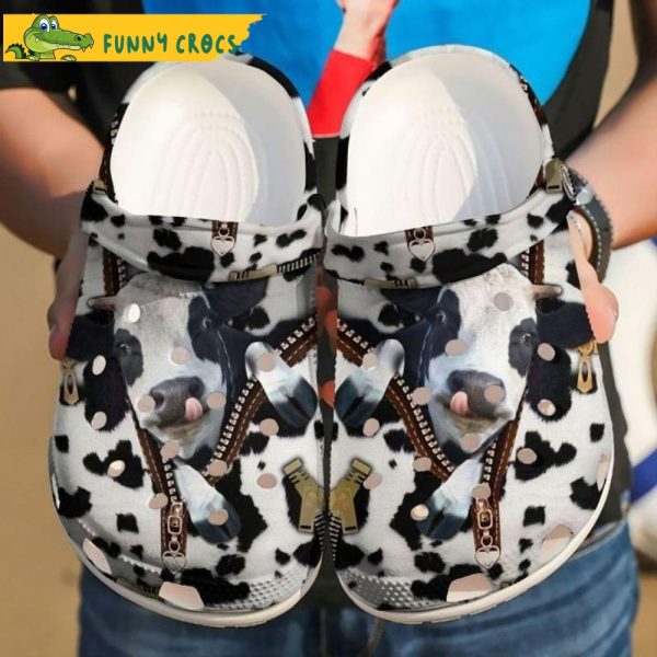 Farmer Cow Zipper Crocs