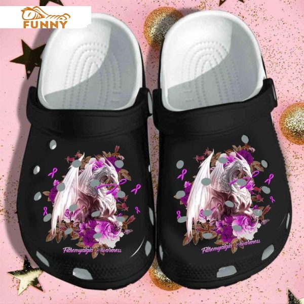 Purple Flower Ribbon Dragon Crocs