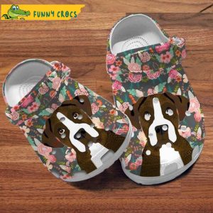 Floral Boxer Dog Crocs