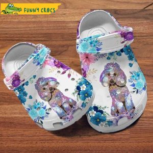 Floral Poodle Dog Mom Crocs