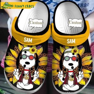 Funny Custom Sunflower Snoopy Crocs