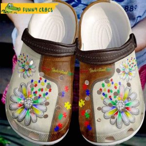 Funny Love Autism Floral Crocs