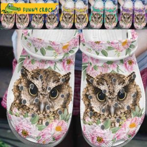 Funny Owl Floral Crocs