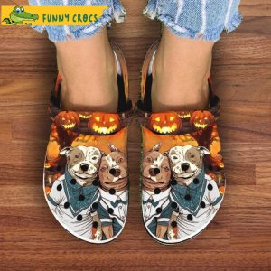 Funny Pug Dog Couple Happy Halloween Crocs