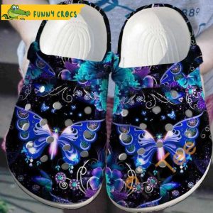 Galaxy Butterfly Bling Flower Crocs