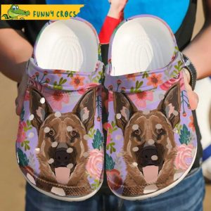 German Shepherd Cute Flower Dog Crocs